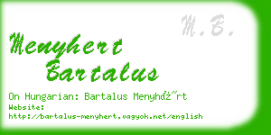 menyhert bartalus business card